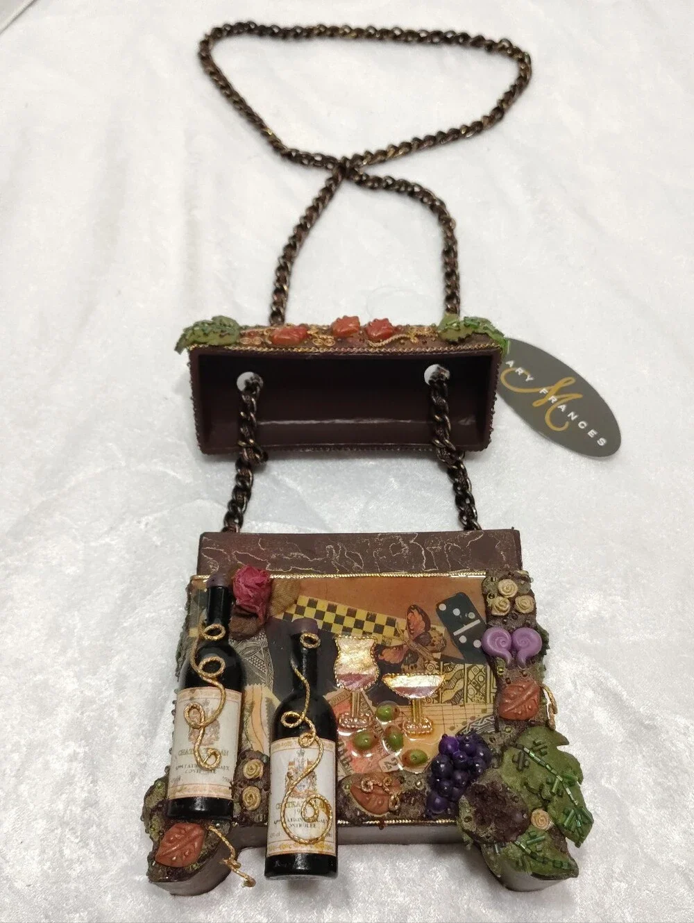 Mary Fraces Wine-themed Emblished Box Crosboodybag 3D Dimensional